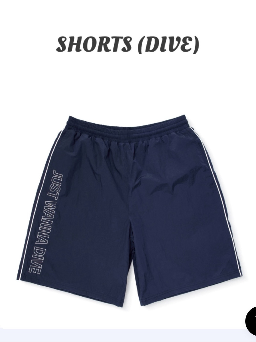 BTS official merch XL Dive Track Short - Navy Unisex Swim Shorts